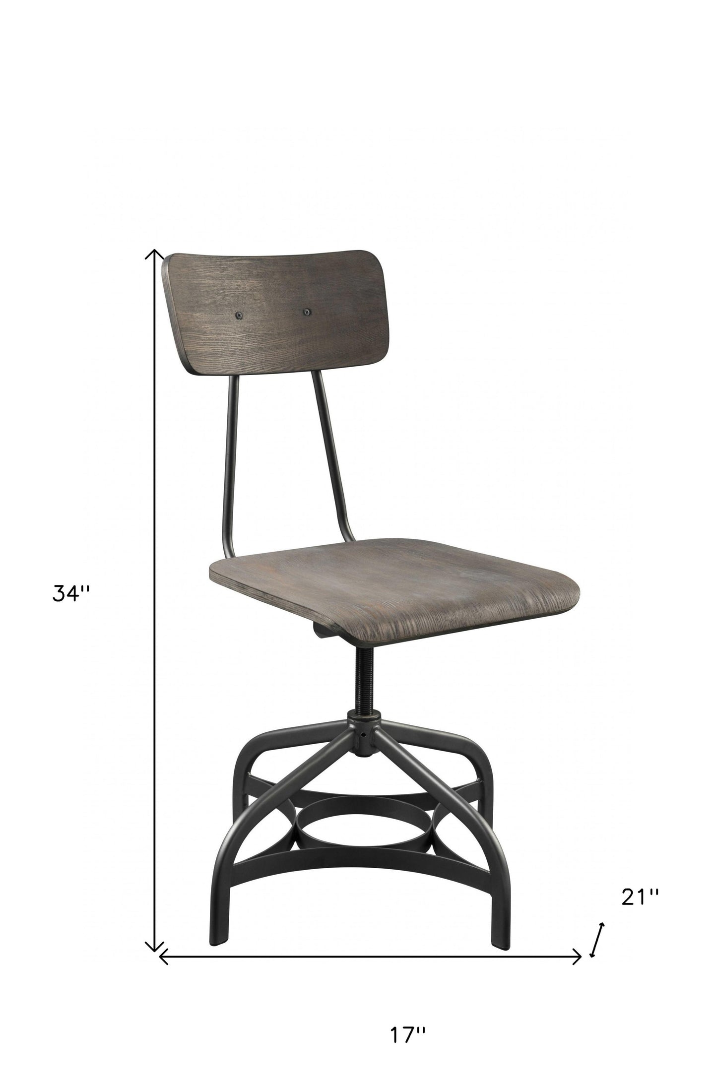 17" X 21" X 34" 2Pc Ray Oak And Sandy Gray Side Chair