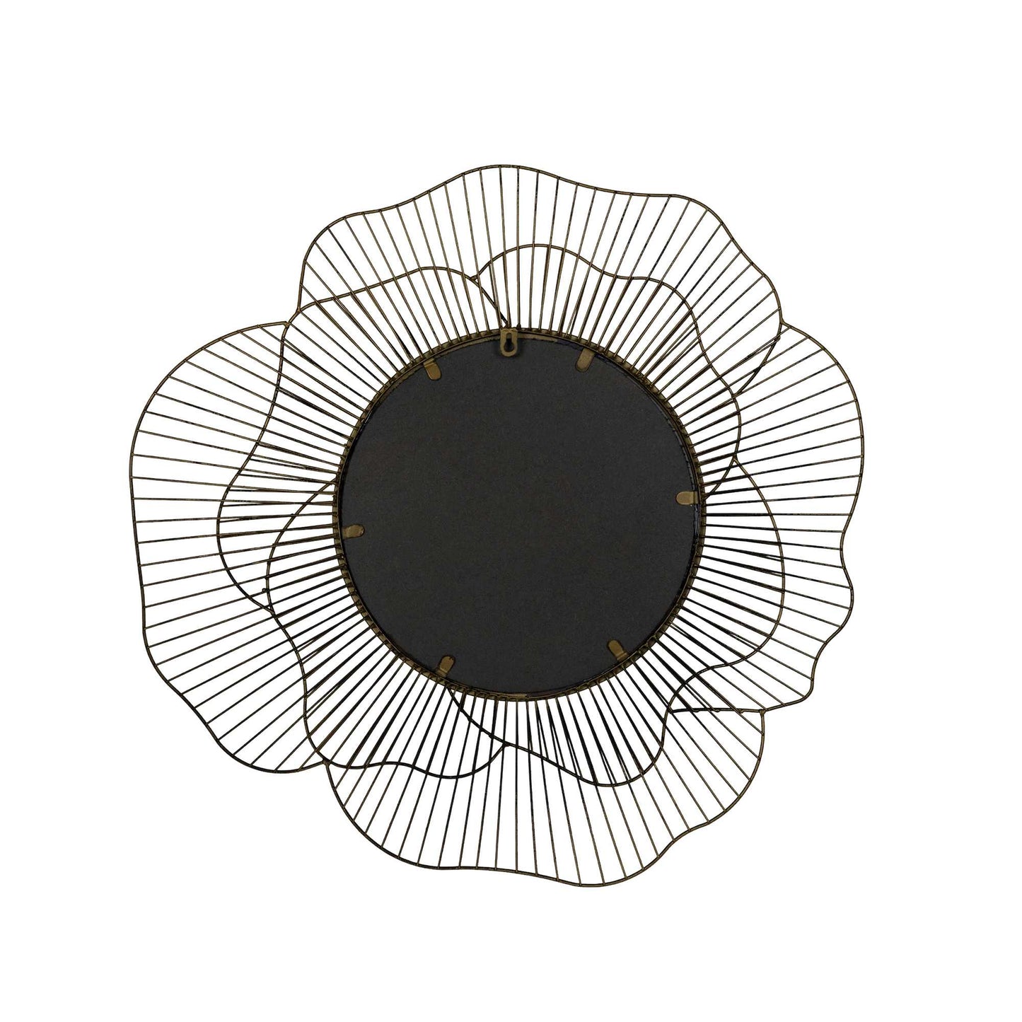 28.25 Round Gold Flower Metal Wall Mirror