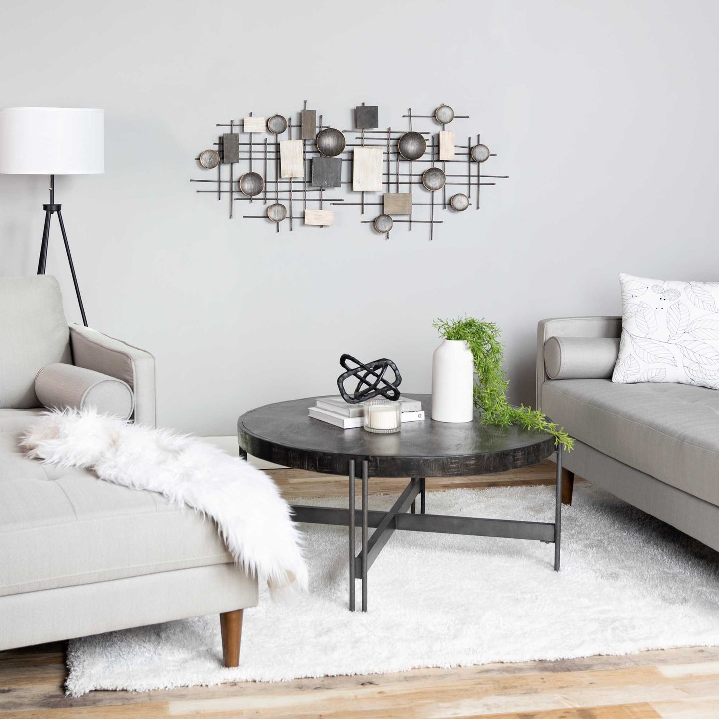 Distressed Industrial Metal And Wood Wall Decor