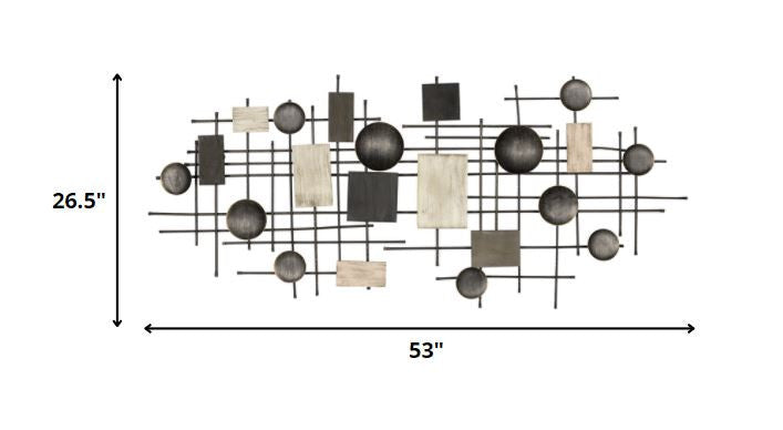 Distressed Industrial Metal And Wood Wall Decor
