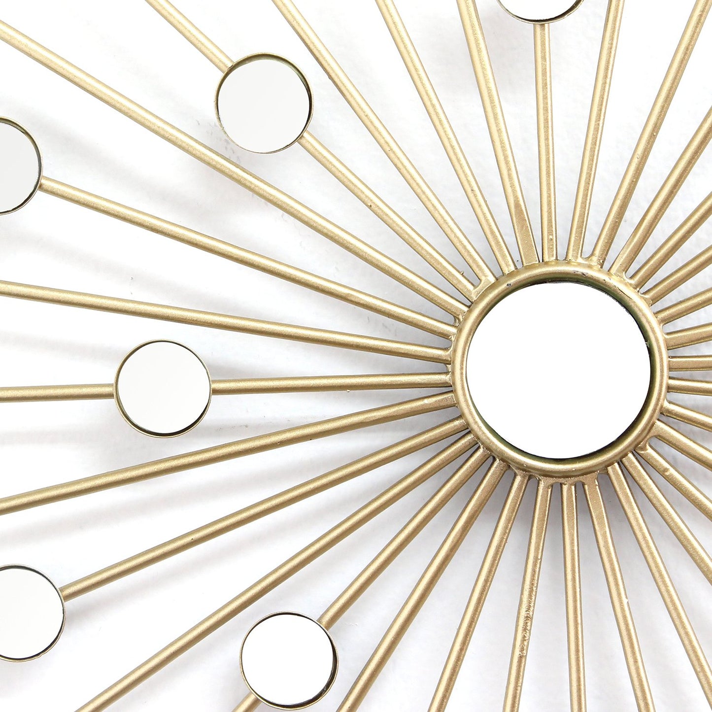 Shimmering Gold Metal Mirror Burst Wall Decor