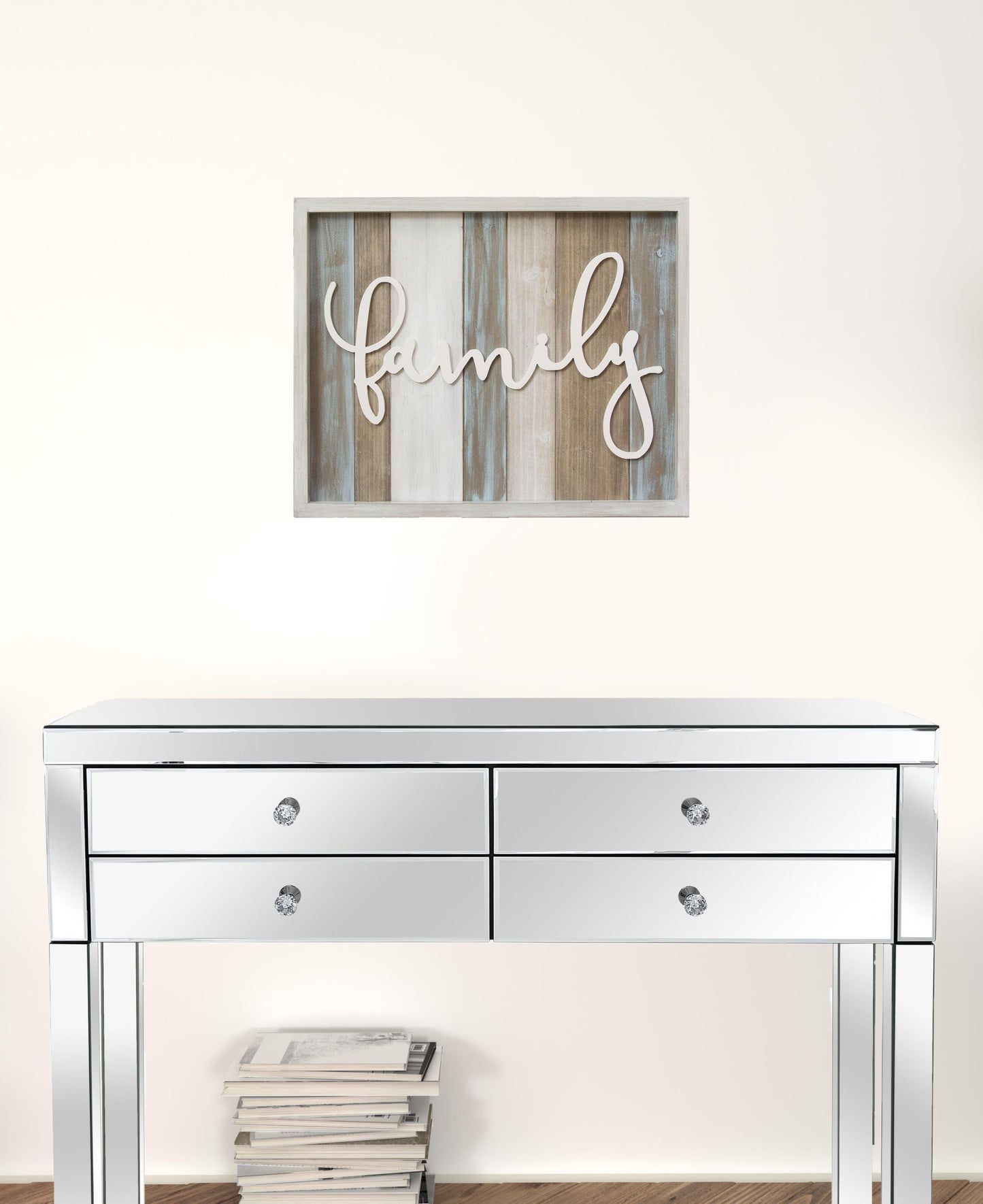 Distressed Family White Wood Wall Decor