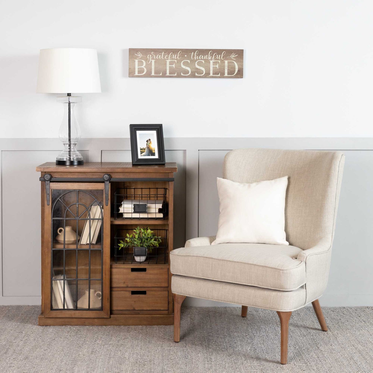 Grateful Thankful Blessed Wooden Wall Decor