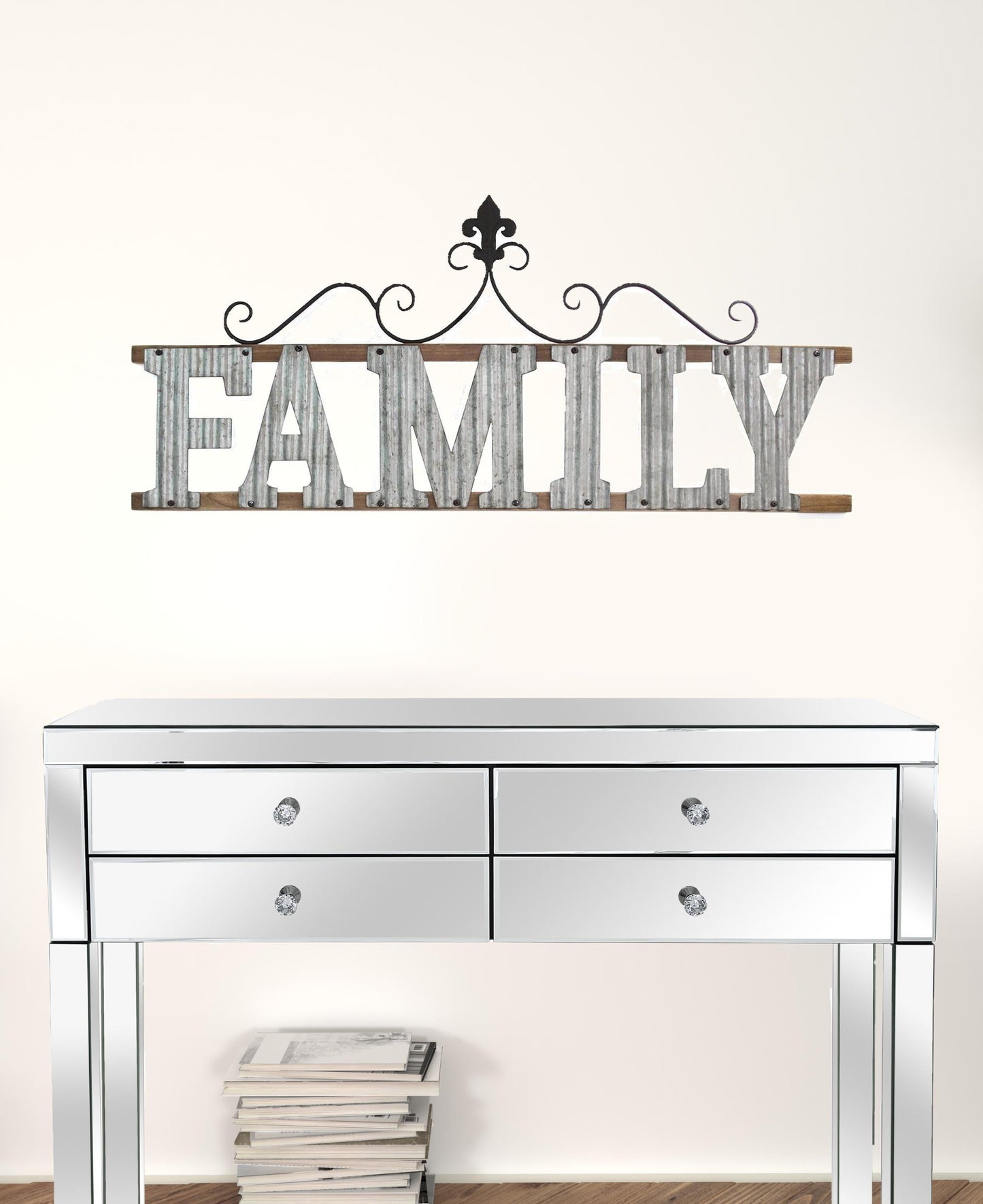 Silver Galvanized Metal Family Wall Decor
