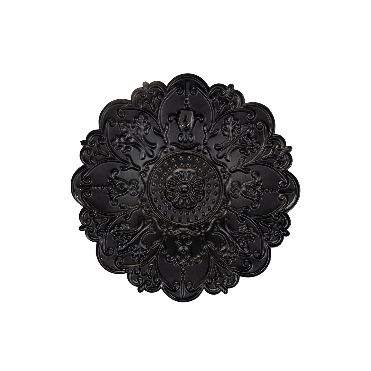 13" White Medallion Distressed Metal Wall Decor