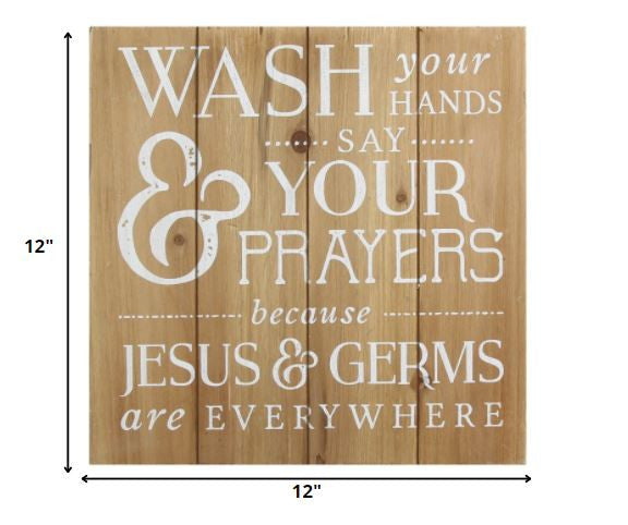 Rustic Wash Your Hands Say Your Prayers Wall Art
