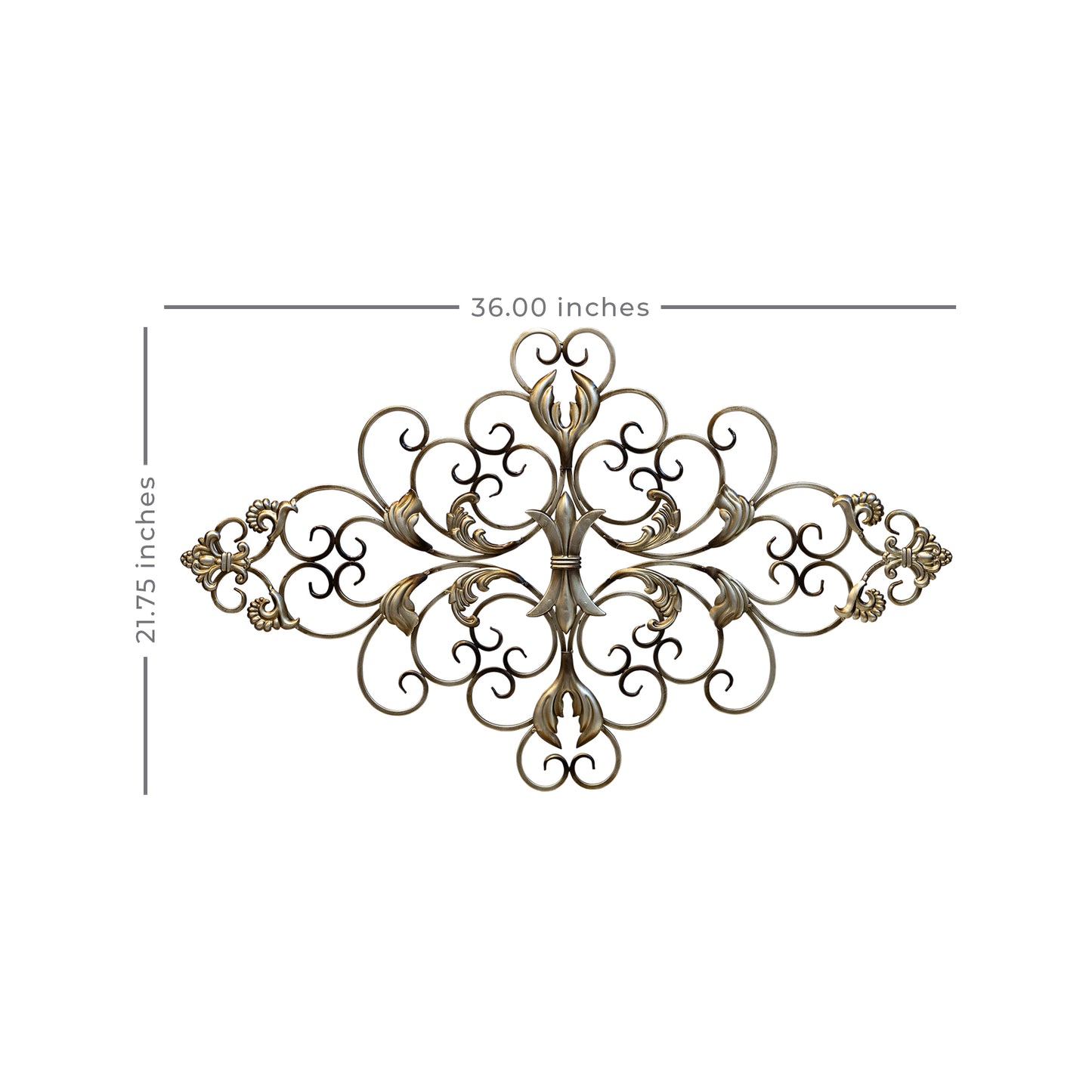 Champagne Ornate Scroll Metal Decor