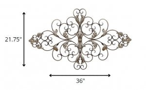 Champagne Ornate Scroll Metal Decor