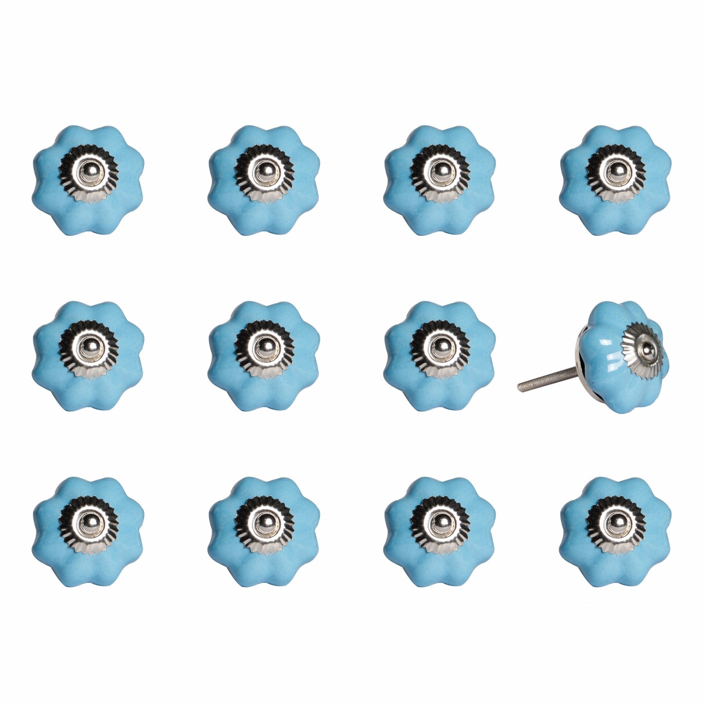 1.5" X 1.5" X 1.5" White Black And Yellow Knobs 12 Pack