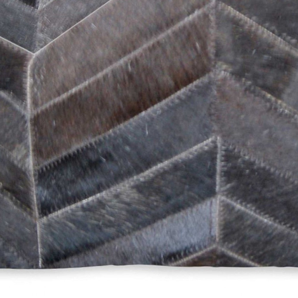 12" X 20" X 5" Impressive Natural And Gold Torino Kobe Cowhide  Pillow