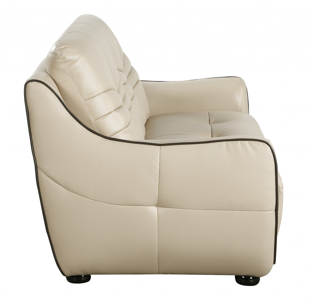 36" Beige Elegant Faux Leather Chair