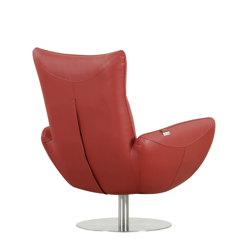 43" White Contemporary Leather Lounge Chair