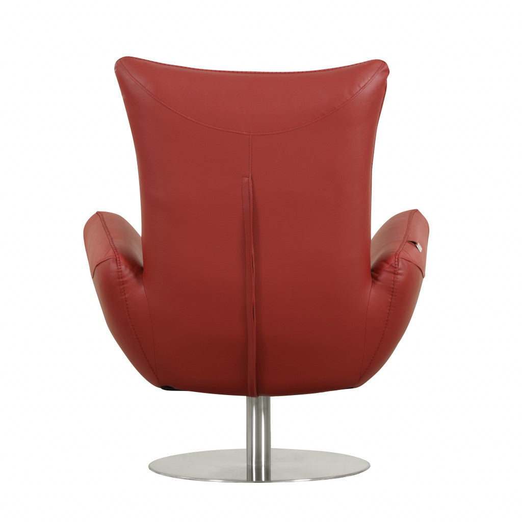 43" White Contemporary Leather Lounge Chair