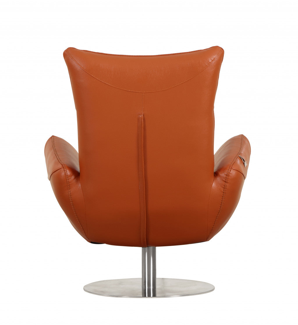 43" White Contemporary Leather Lounge Chair