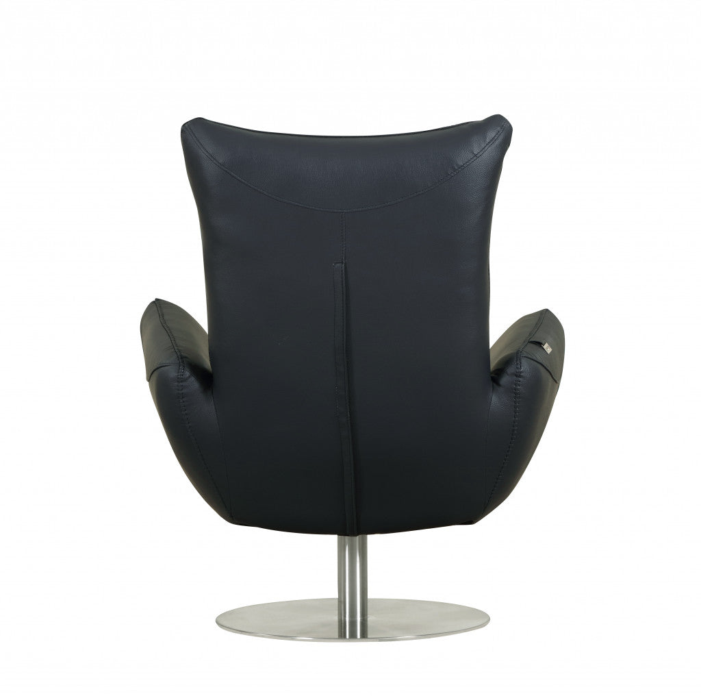 43" White Contemporary Leather Lounge Chair