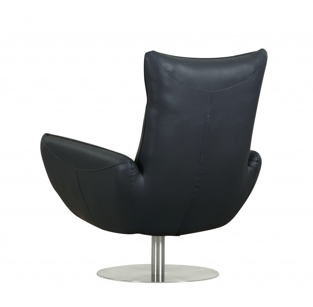 43" White Contemporary Leather Lounge Chair