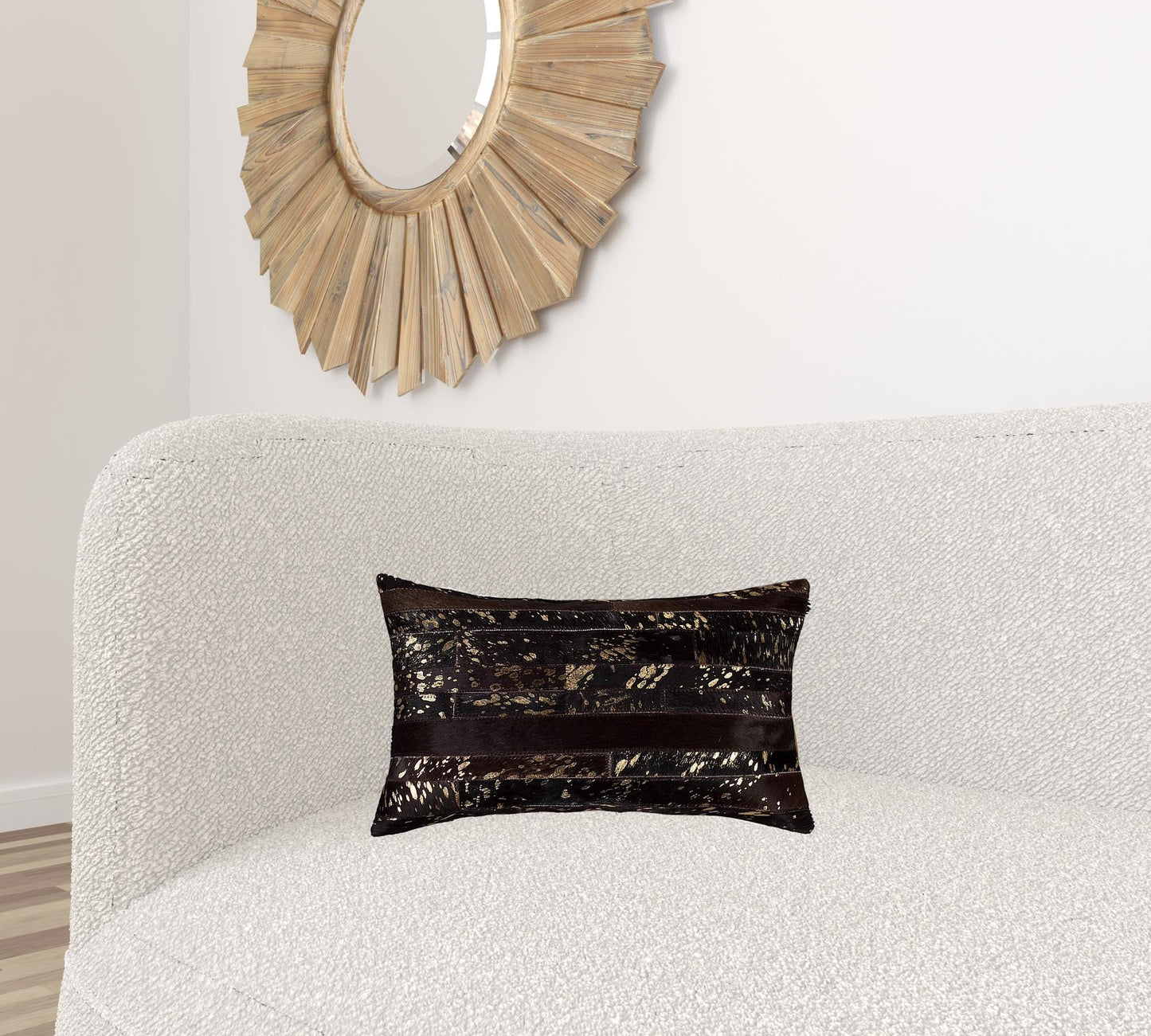 12" X 20" X 5" Black And Silver Pillow