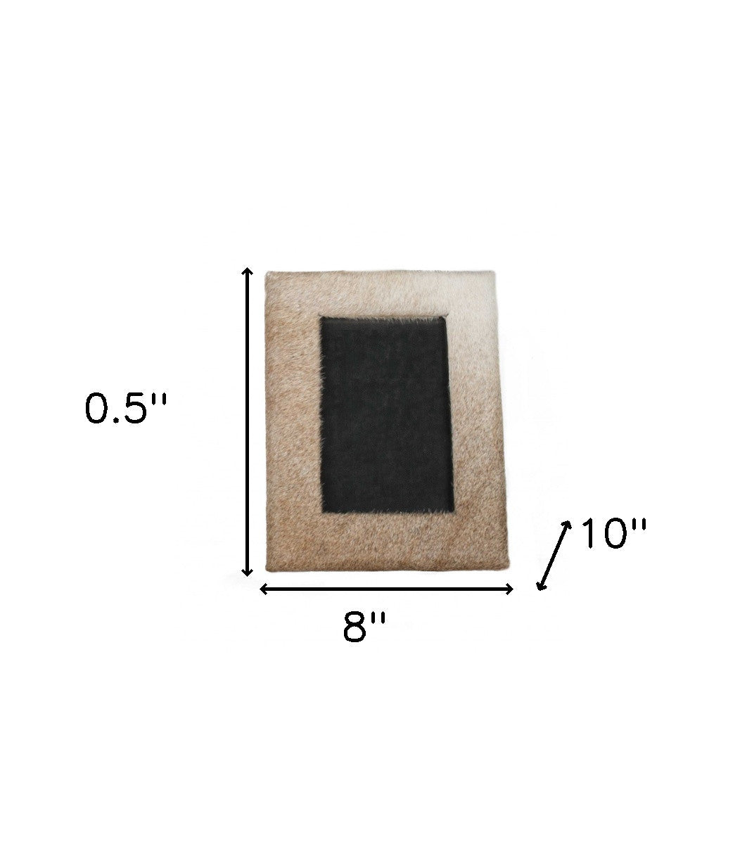 Natural Cowhide Front, Canvas Backing Hanging & Tabletop Picture Frame With Mat
