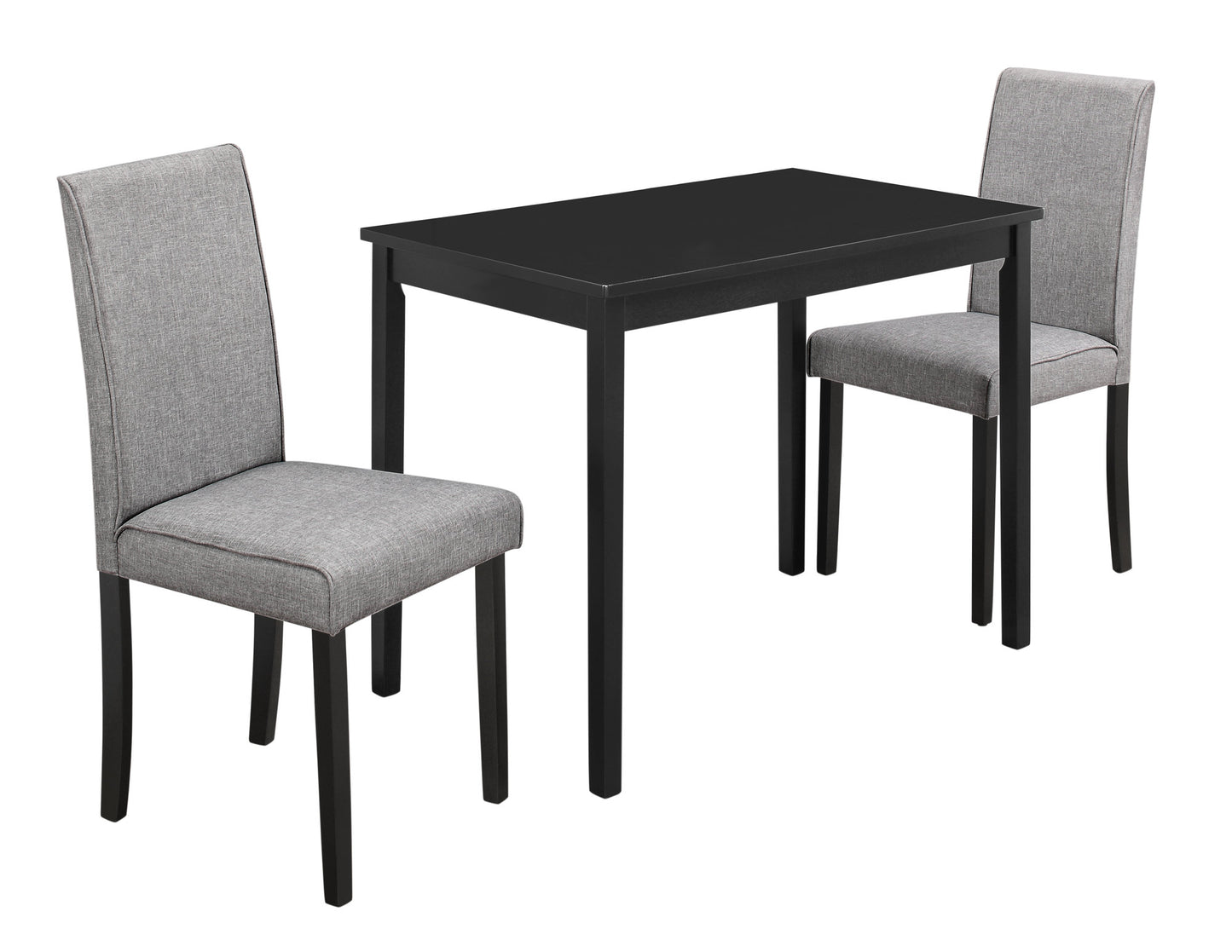 68" X 75" X 102" Cappuccino Solid Wood Foam Veneer Leatherlook 3Pcs Dining Set