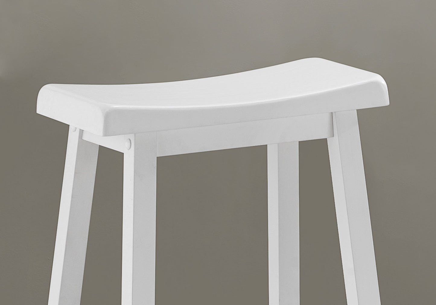 Set Of Two 58" White Backless Bar Chairs With Footrest
