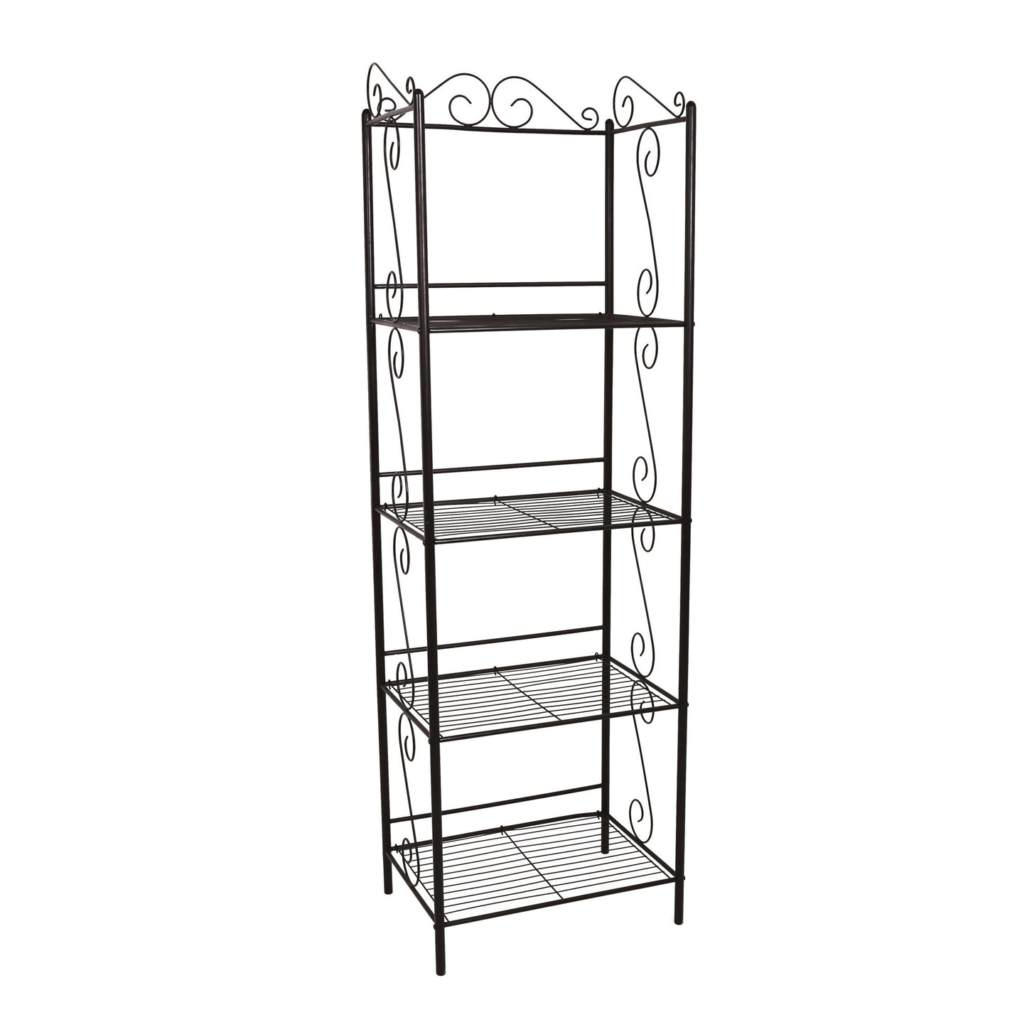 70" Brown Metal Nine Tier Etagere Bookcase