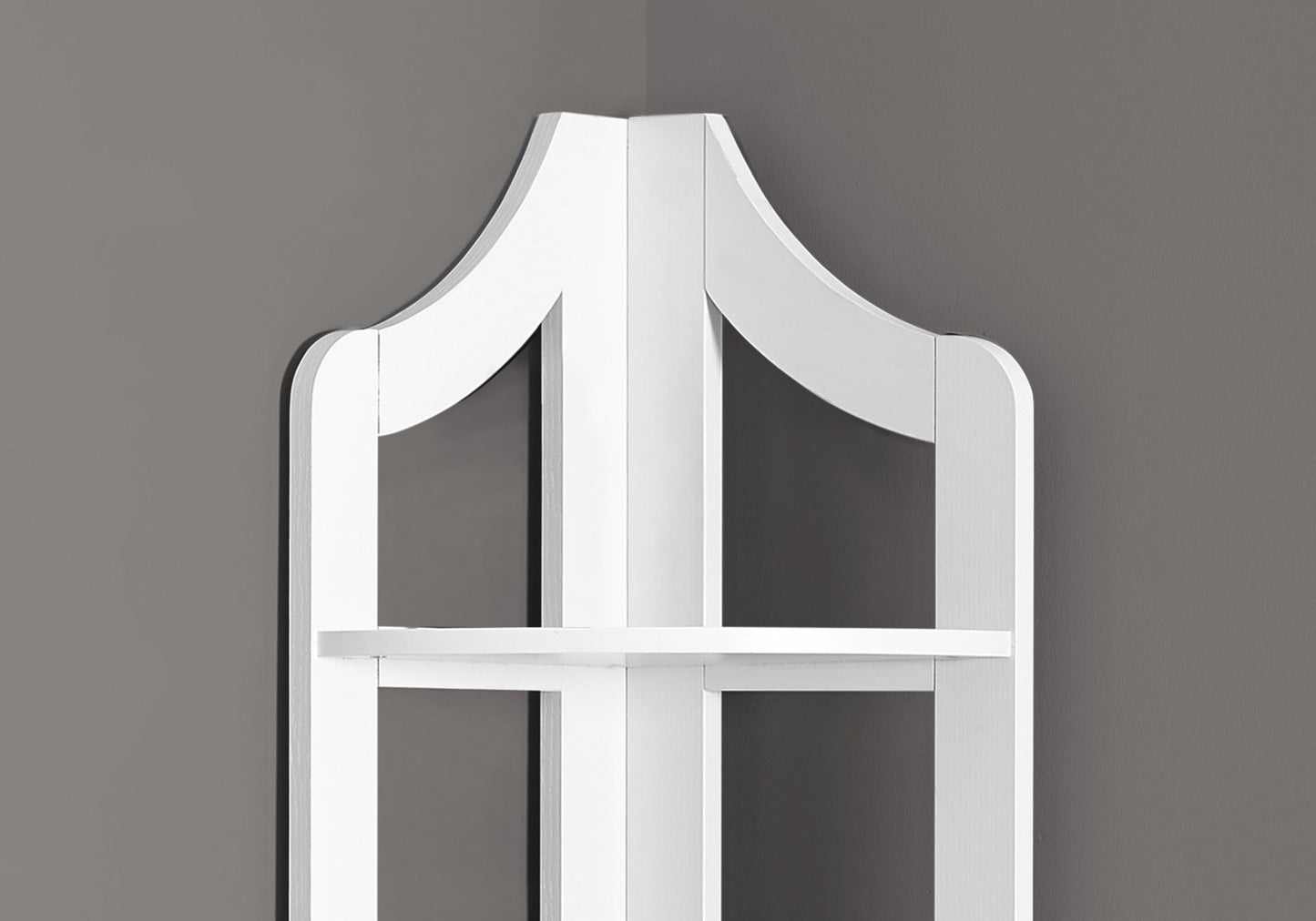 White Corner Accent Shelf Bookcase