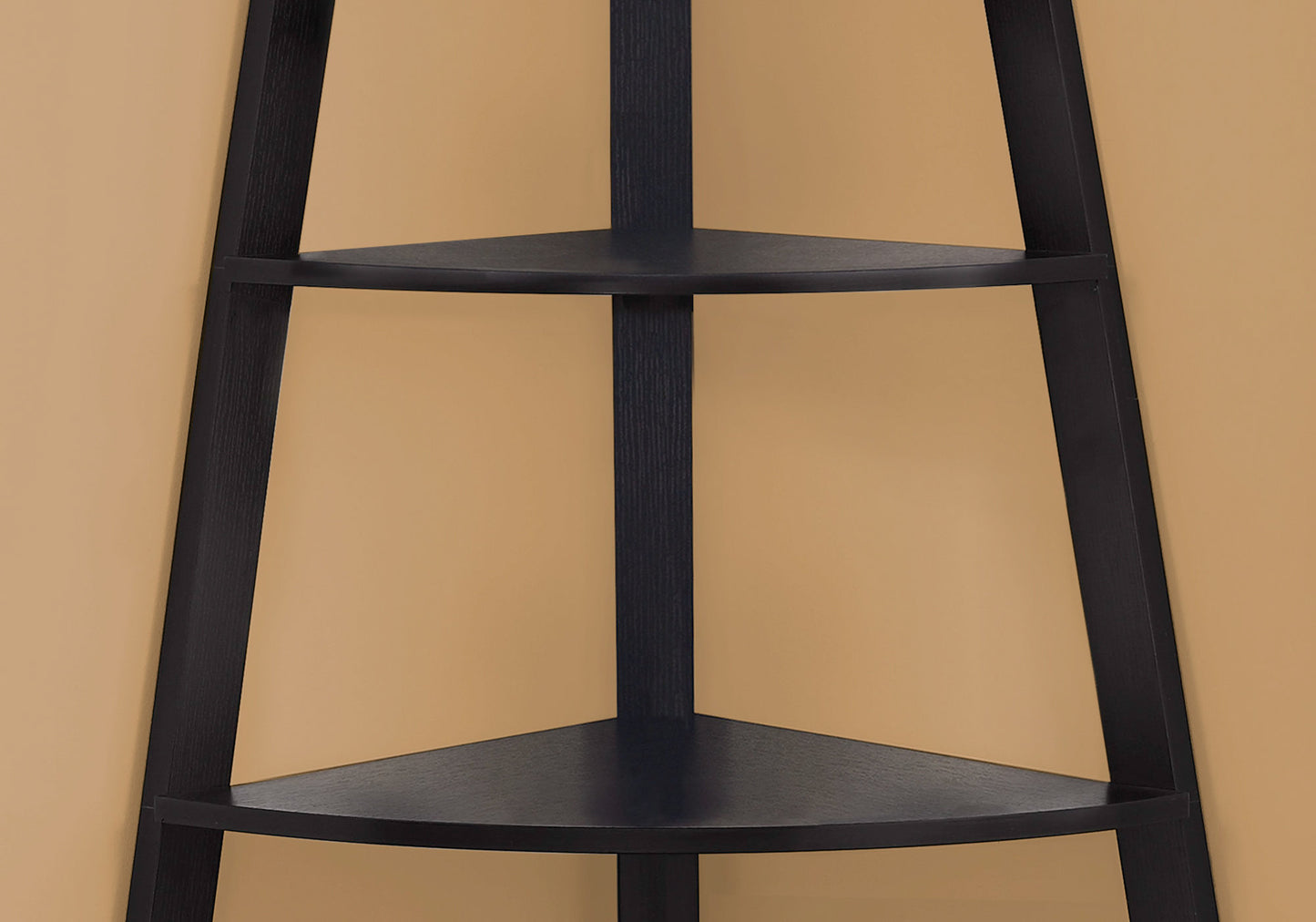 Noir Black Bookcase Corner Accent Shelf