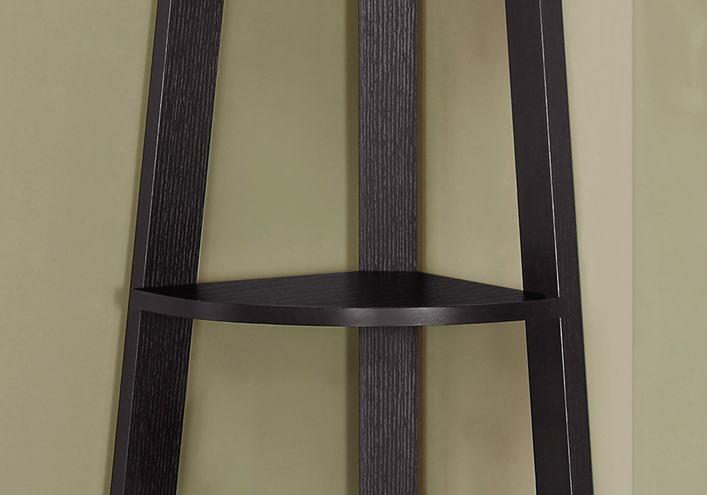 71" Taupe Five Tier Corner Bookcase