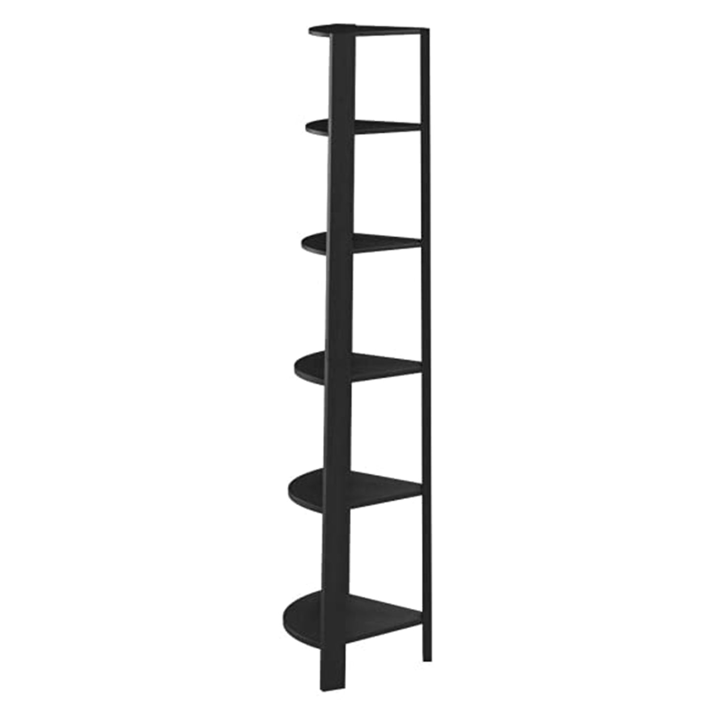 71" Taupe Five Tier Corner Bookcase