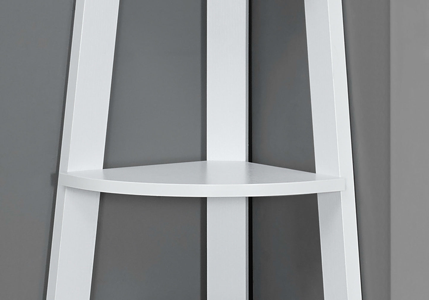 71" Taupe Five Tier Corner Bookcase