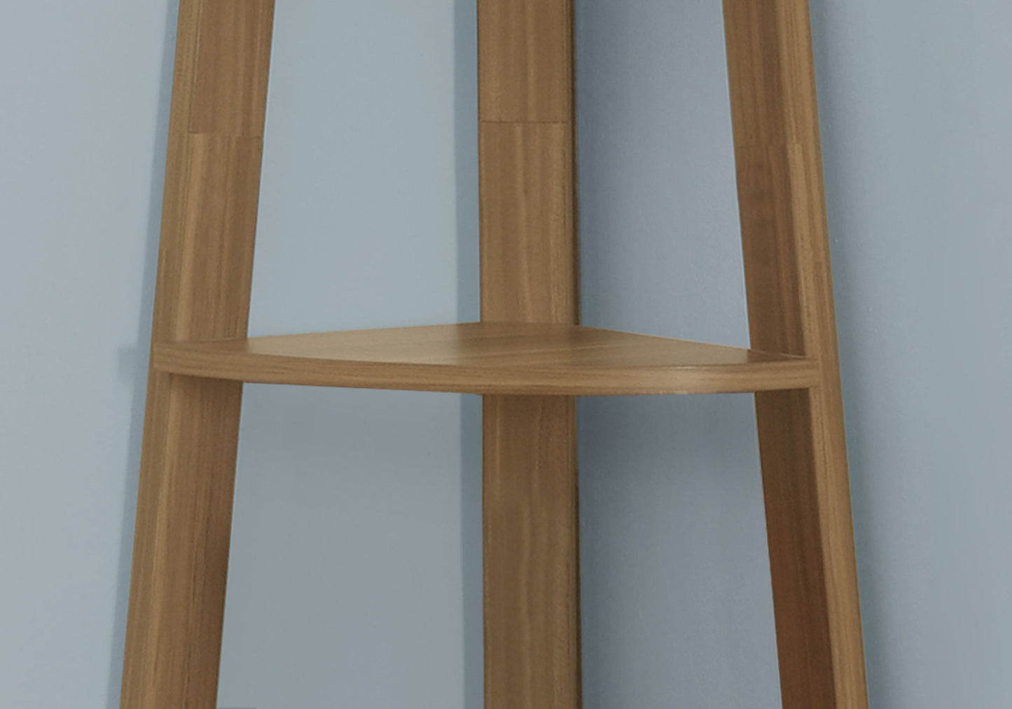 71" Taupe Five Tier Corner Bookcase
