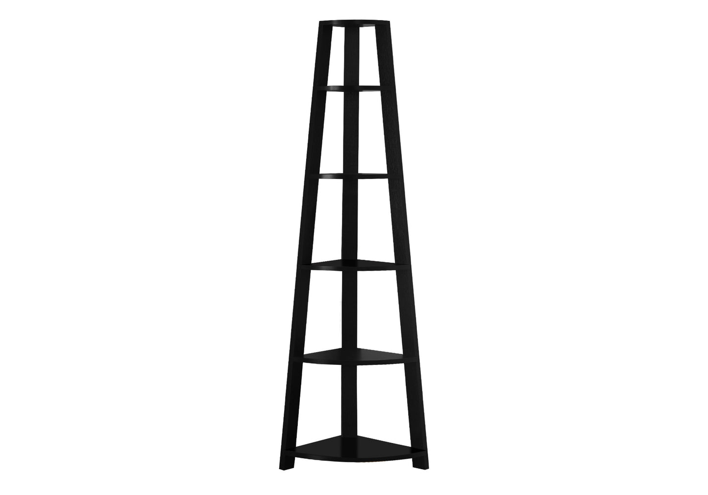 71" Taupe Five Tier Corner Bookcase
