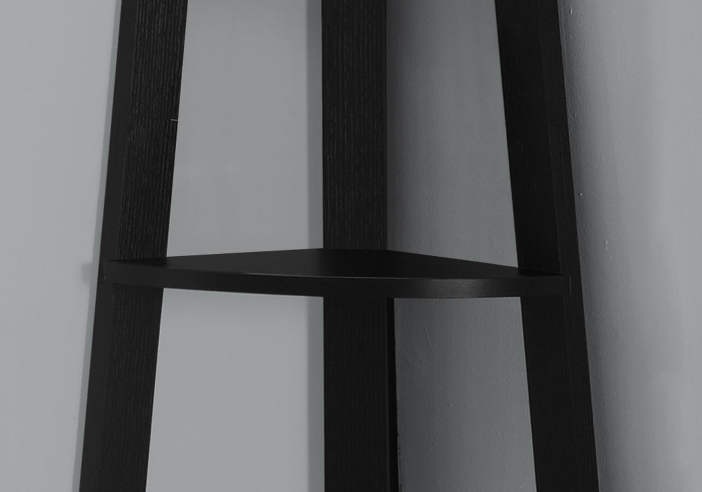 71" Taupe Five Tier Corner Bookcase