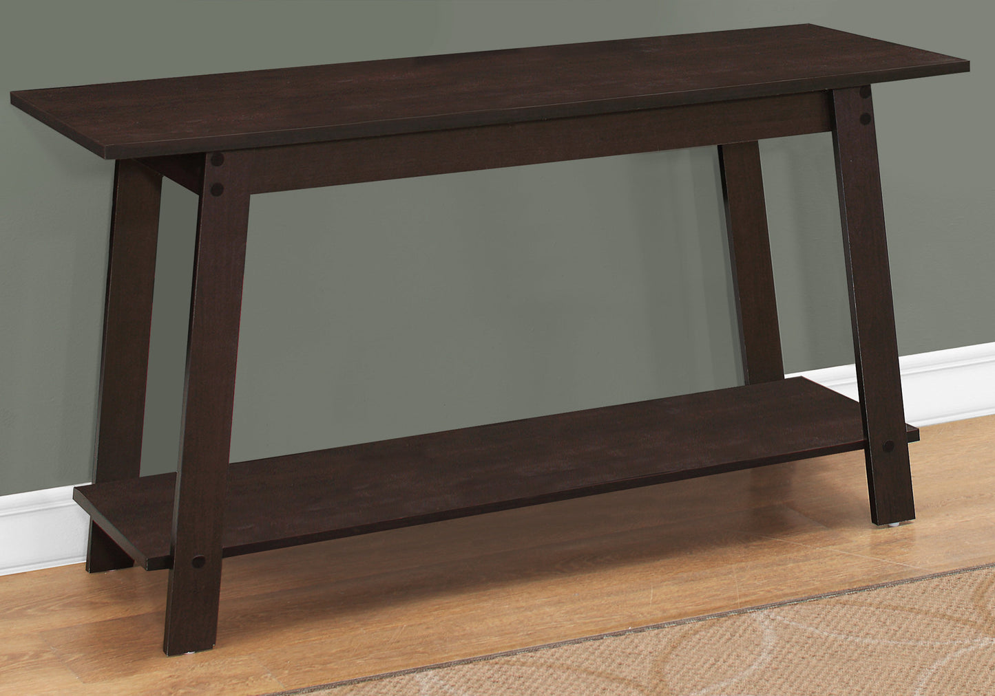 15.75" X 42" X 22.5" Dark Taupe Particle Board Laminate TV Stand