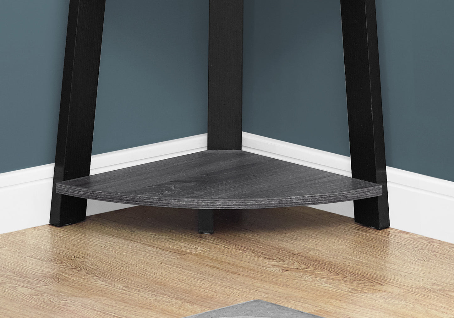 71" Taupe Five Tier Corner Bookcase