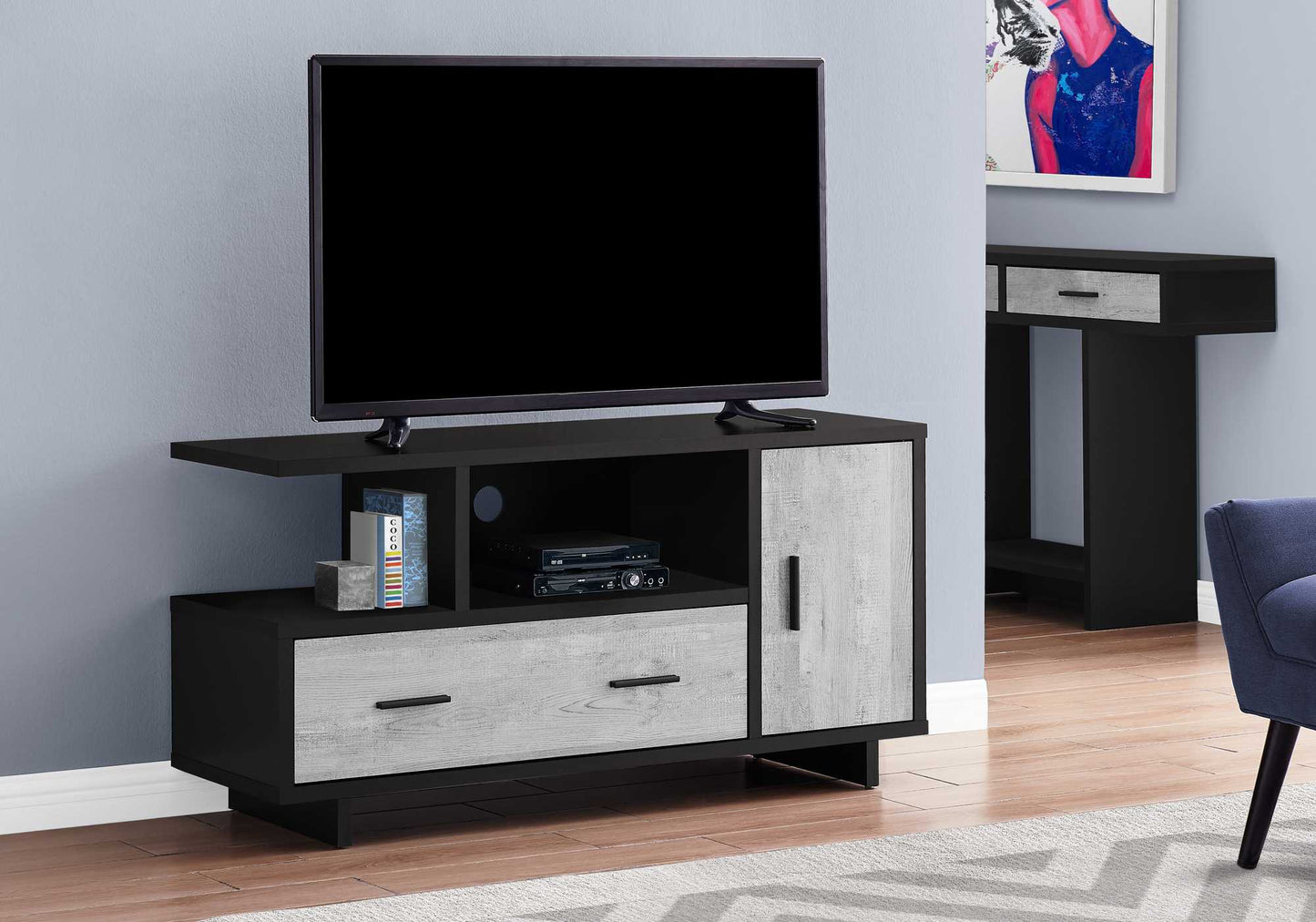 23.75" Particle Board Laminate And Mdf TV Stand With Storage