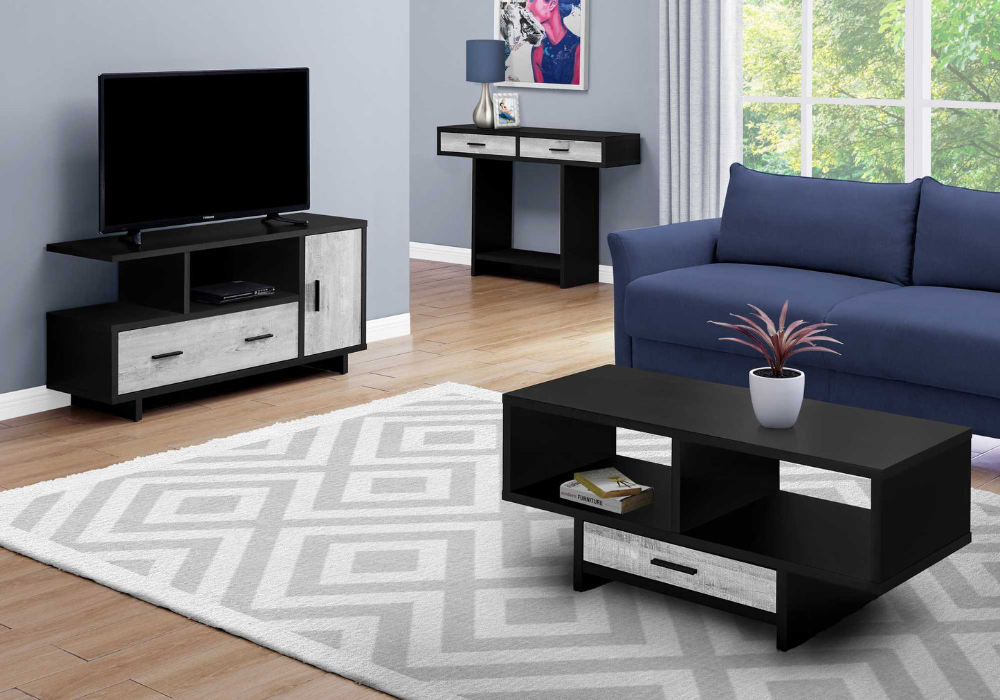 23.75" Particle Board Laminate And Mdf TV Stand With Storage