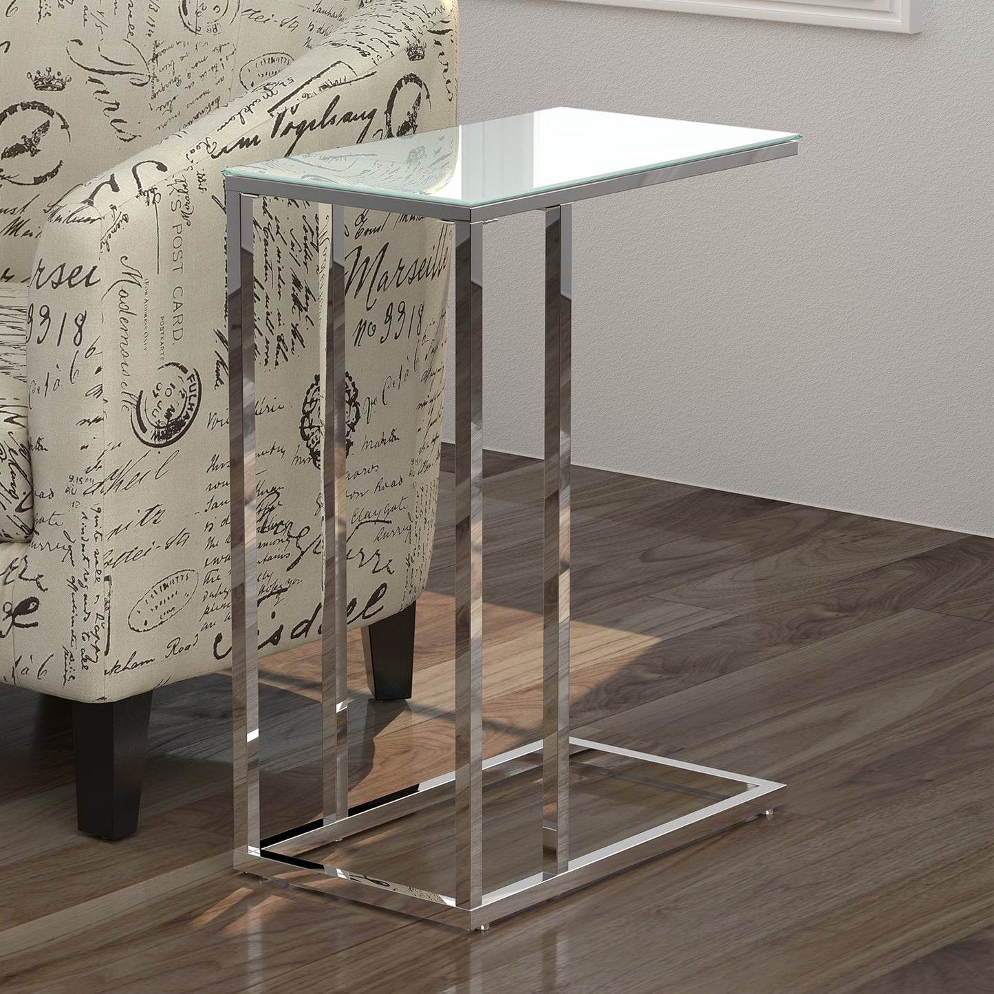 18" X 12" X 24" Cappuccino Brown Mdf Metal Accent Table