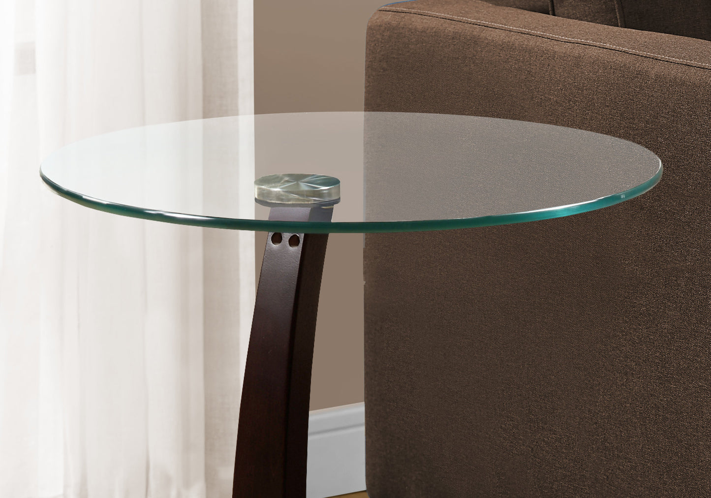 17.75" X 17.75" X 24" Blacksilver Particle Board Tempered Glass Accent Table