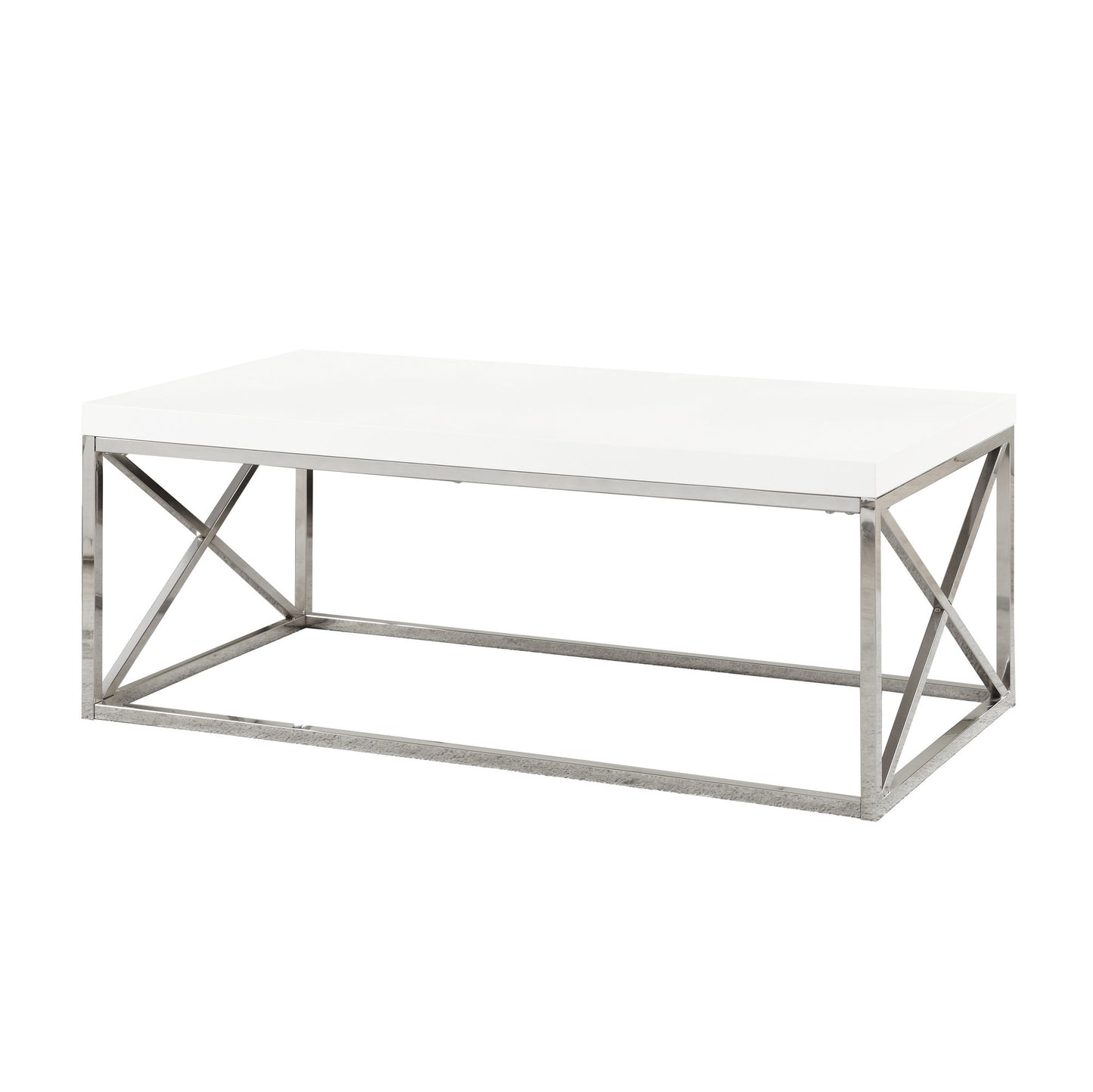 44" Gray And Silver Iron Coffee Table