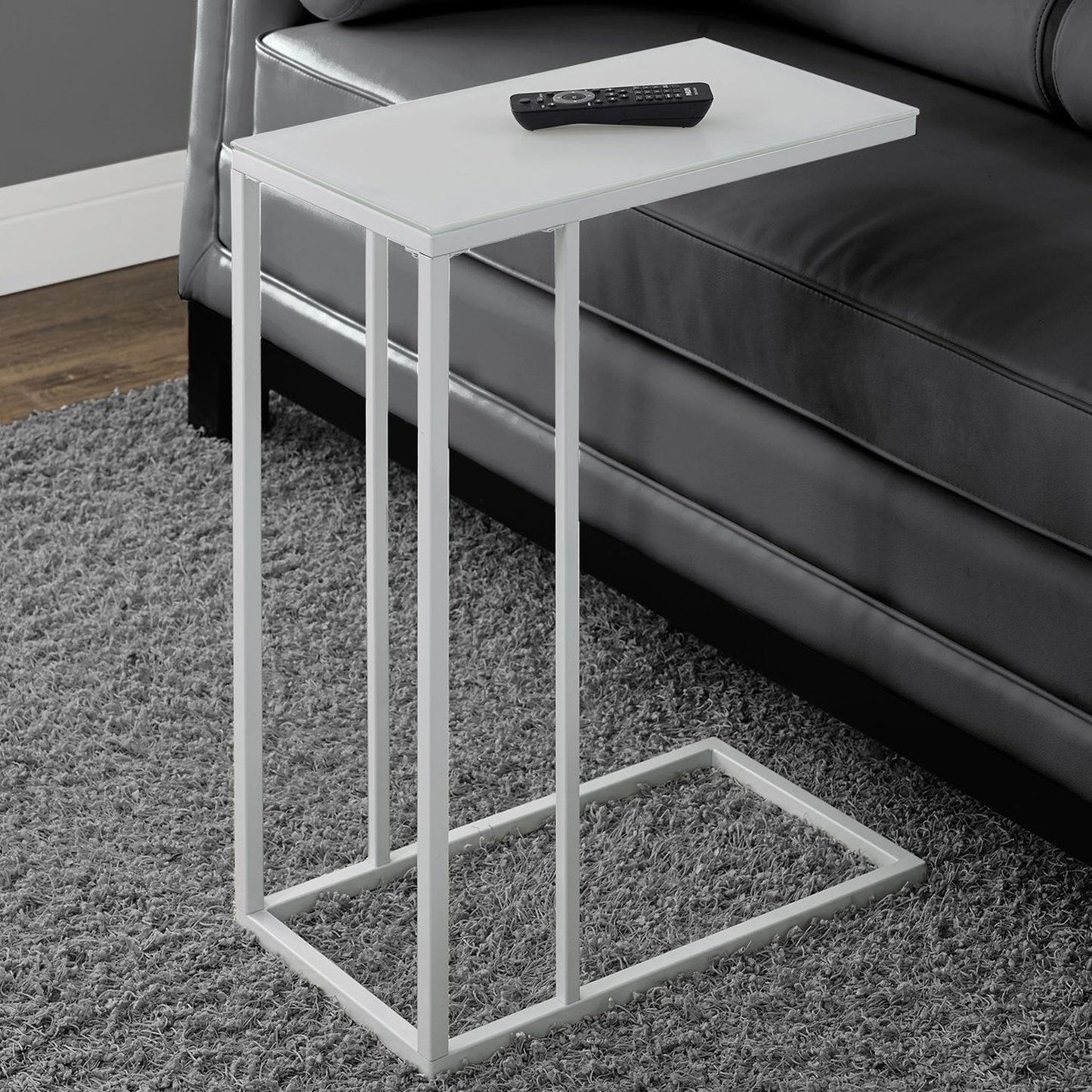 18" X 12" X 24" Cappuccino Brown Mdf Metal Accent Table