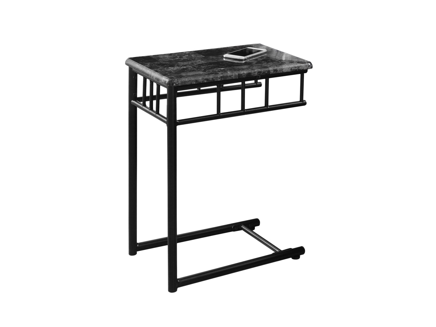 18" X 12" X 24" Cappuccino Brown Mdf Metal Accent Table
