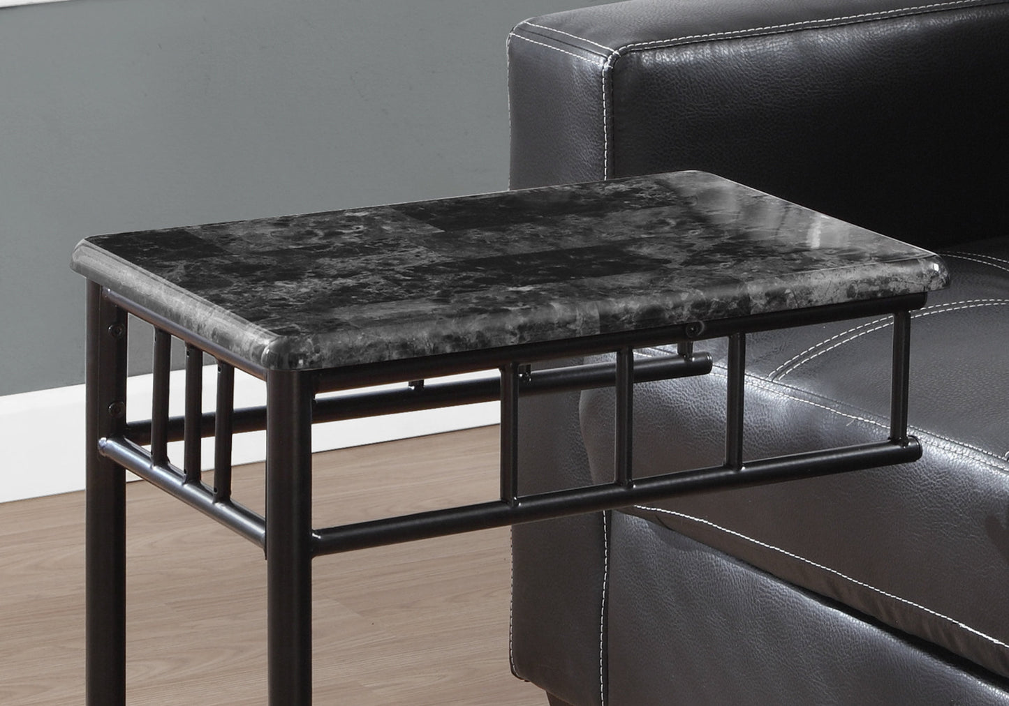18" X 12" X 24" Cappuccino Brown Mdf Metal Accent Table
