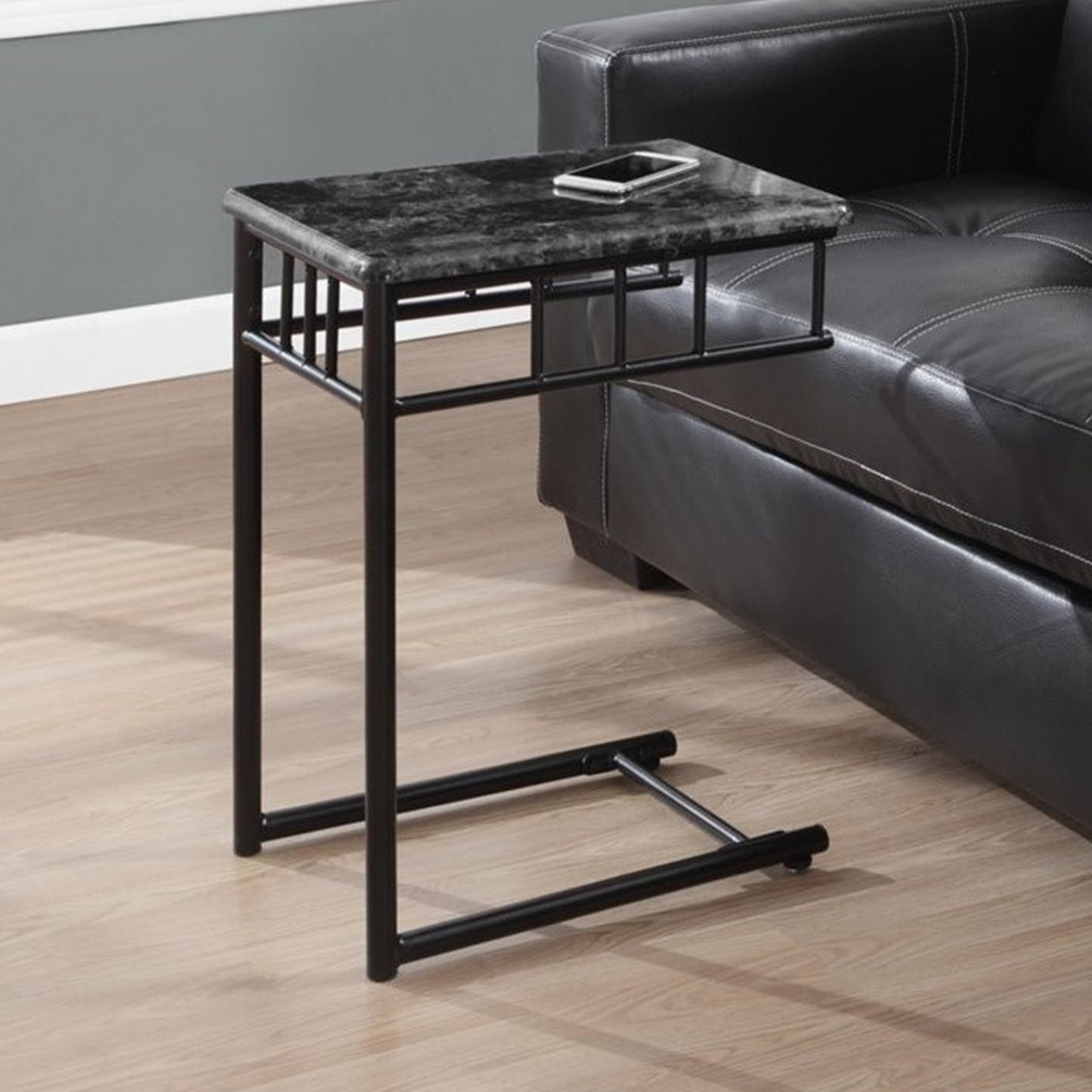 18" X 12" X 24" Cappuccino Brown Mdf Metal Accent Table