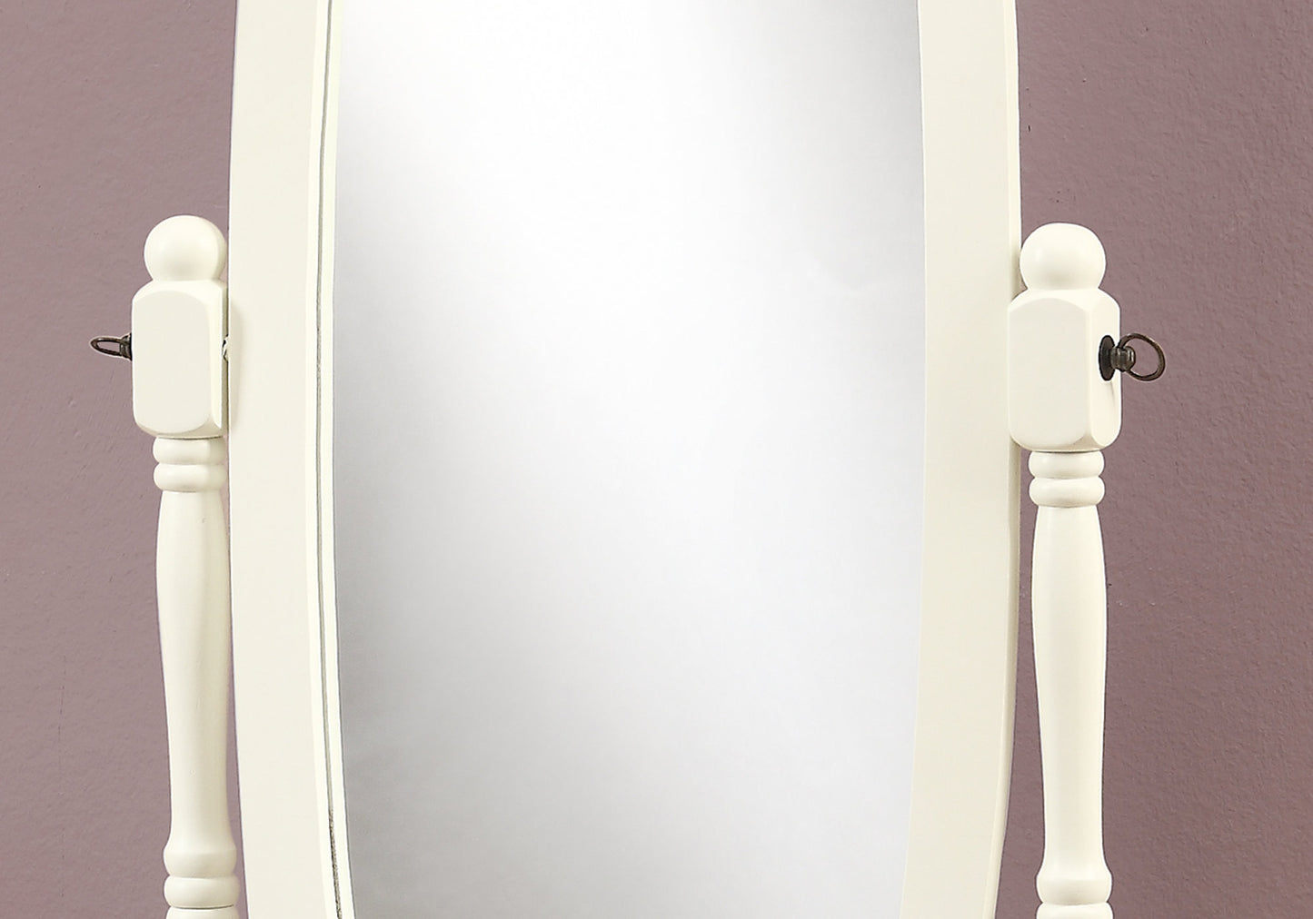 White Oval Cheval Standing Mirror