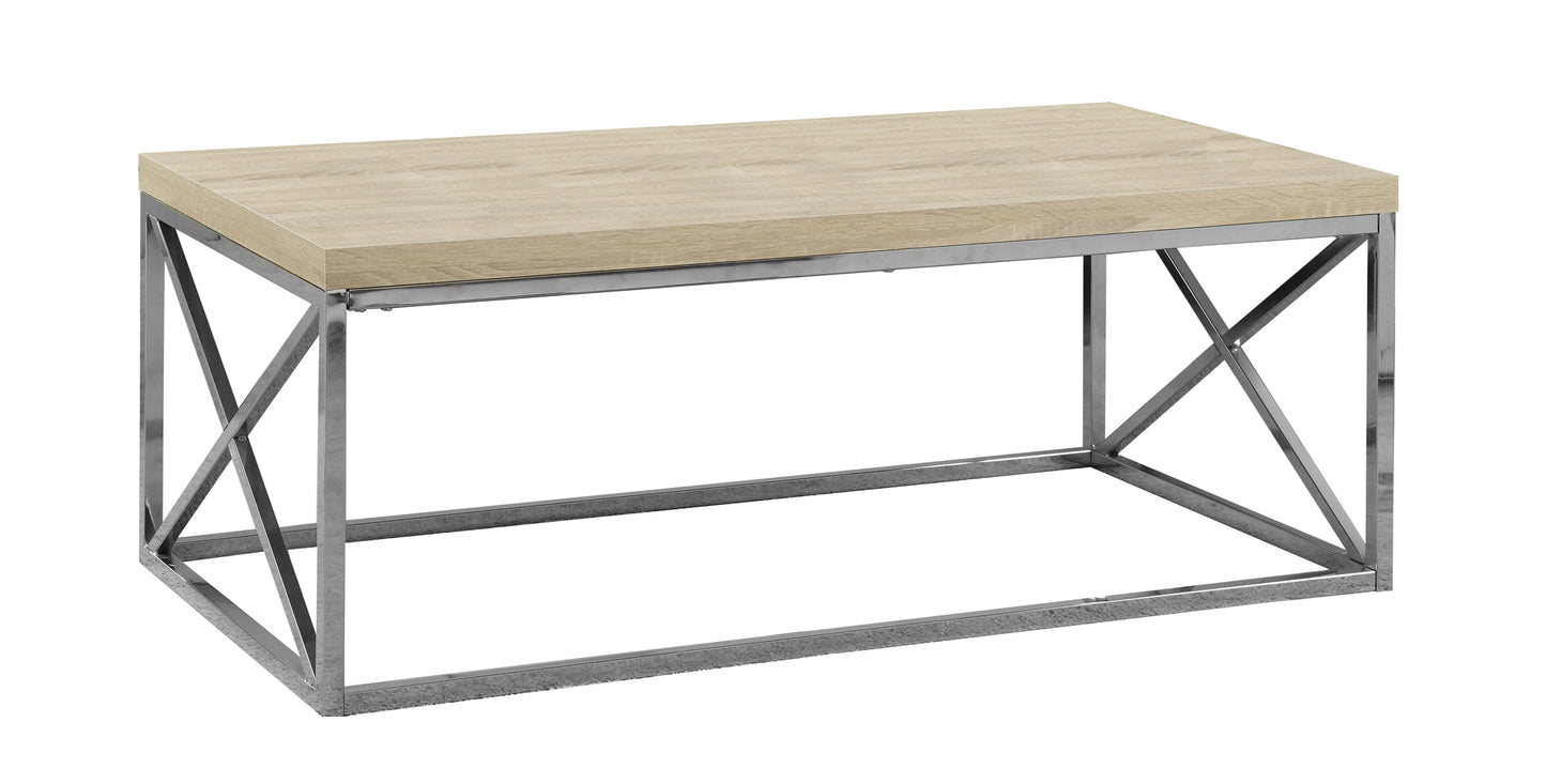 44" Gray And Silver Iron Coffee Table