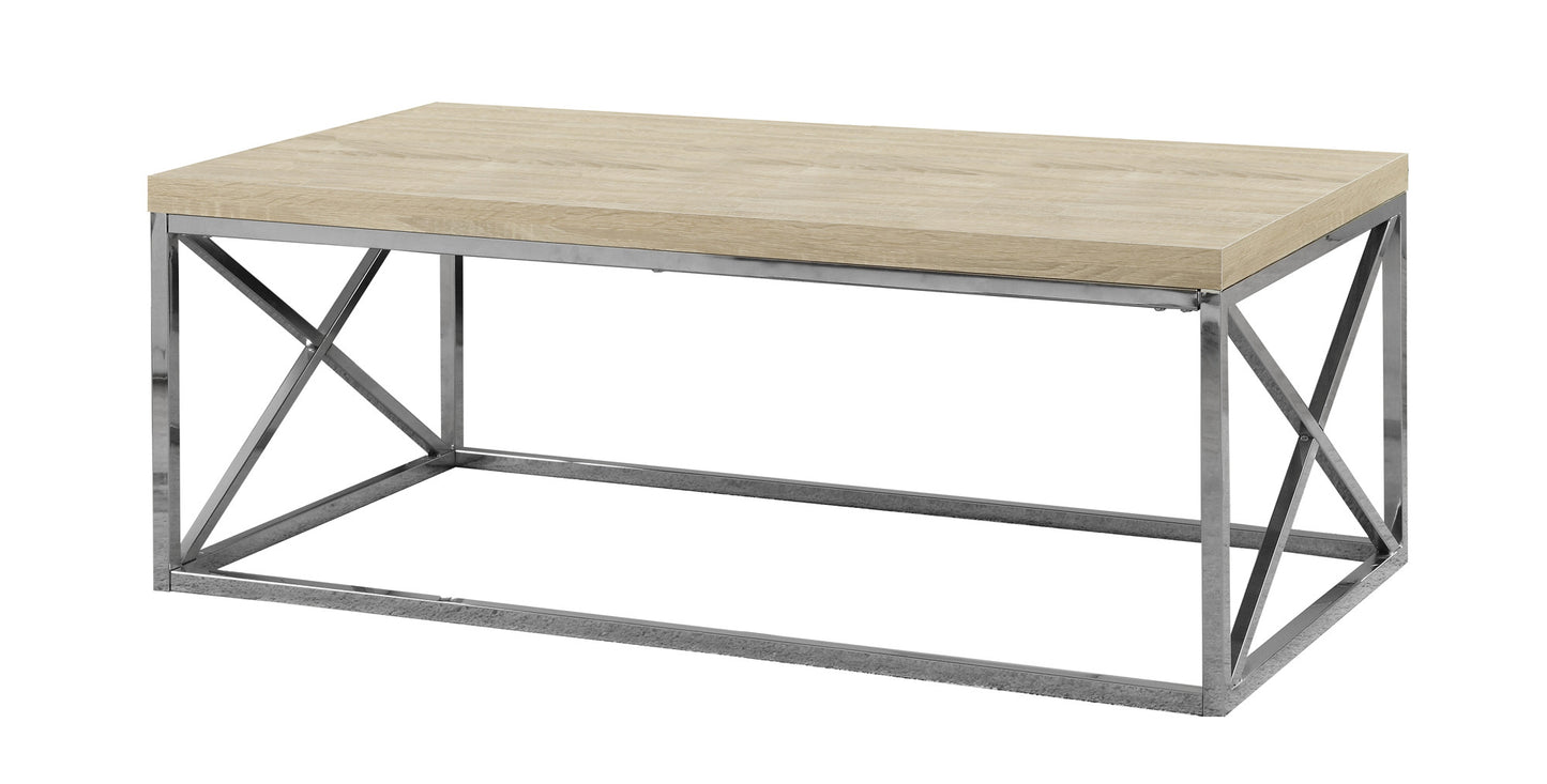 44" Gray And Silver Iron Coffee Table