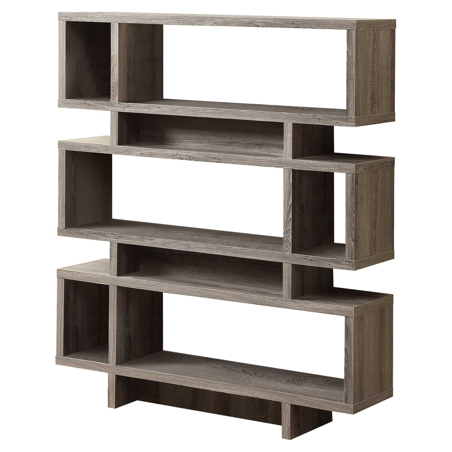 55" Gray Twelve Tier Floating Bookcase