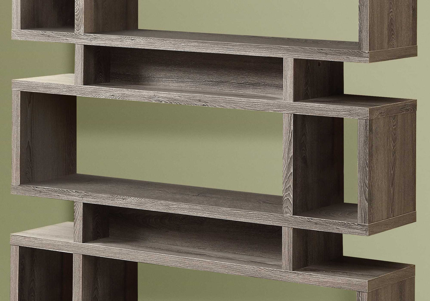 55" Gray Twelve Tier Floating Bookcase