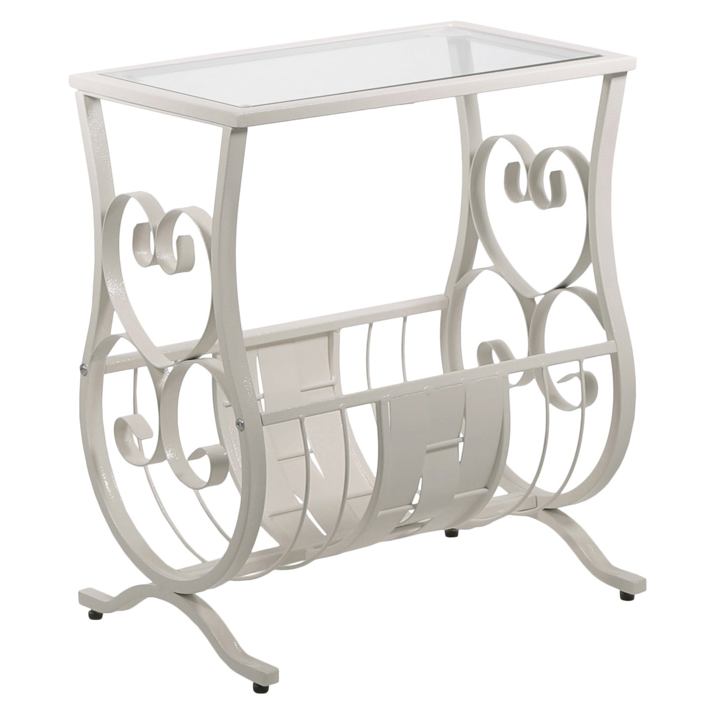 19" Clear And Black Glass Trestle Console Table With Storage